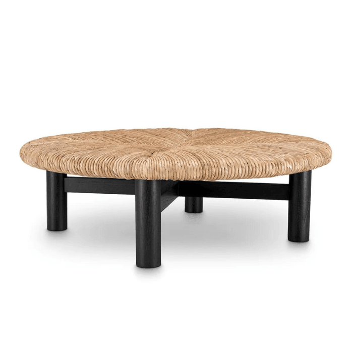 Costello wooden coffee table with black frame