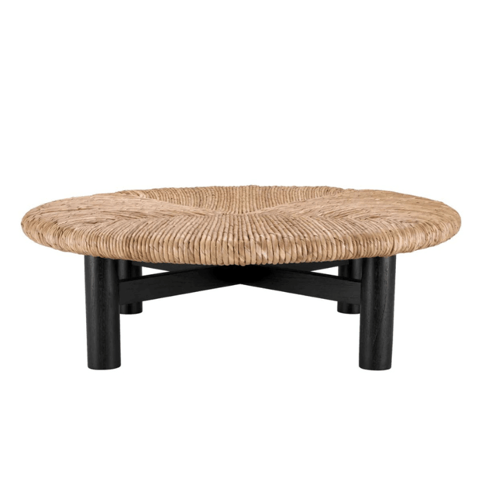 Costello wooden coffee table with black frame