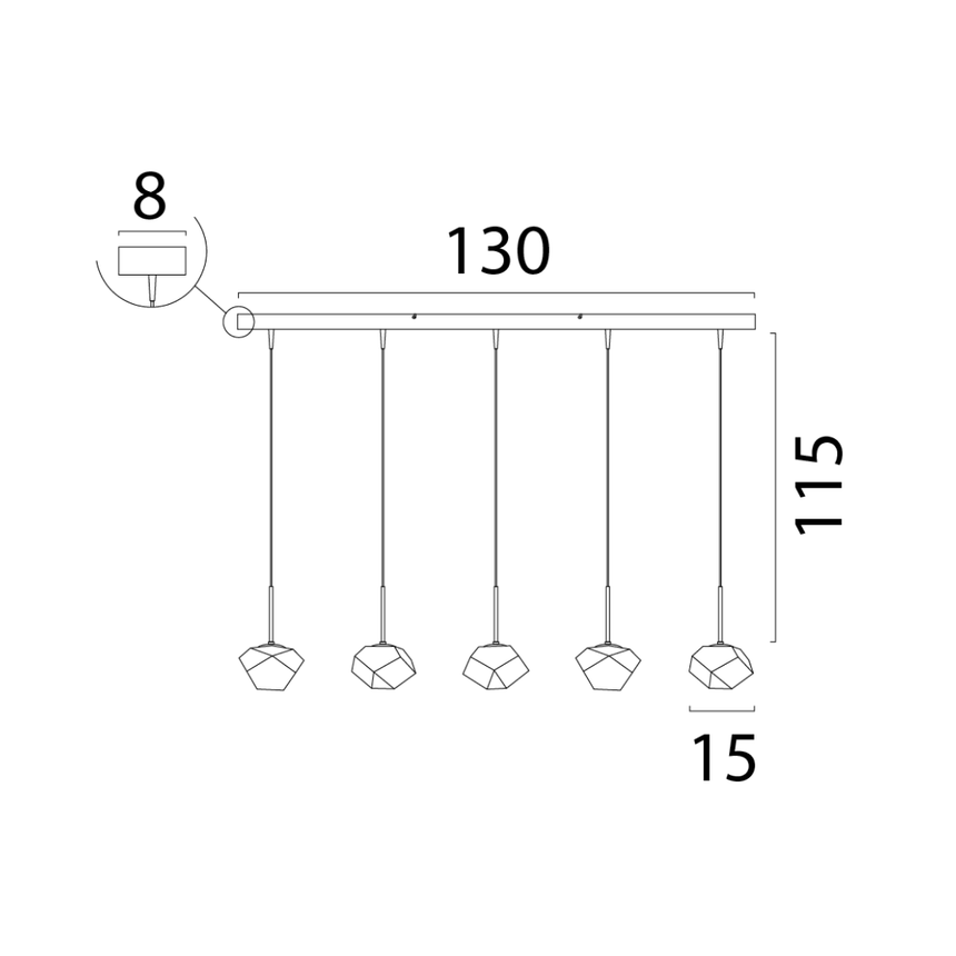 Pezzo üveg függőlámpa