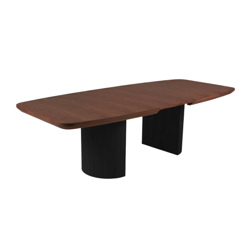 Mana extendable wooden dining table with black legs