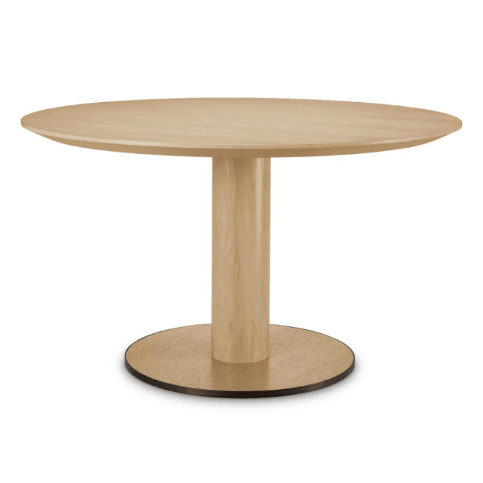 Astro wooden dining table with bronze trim
