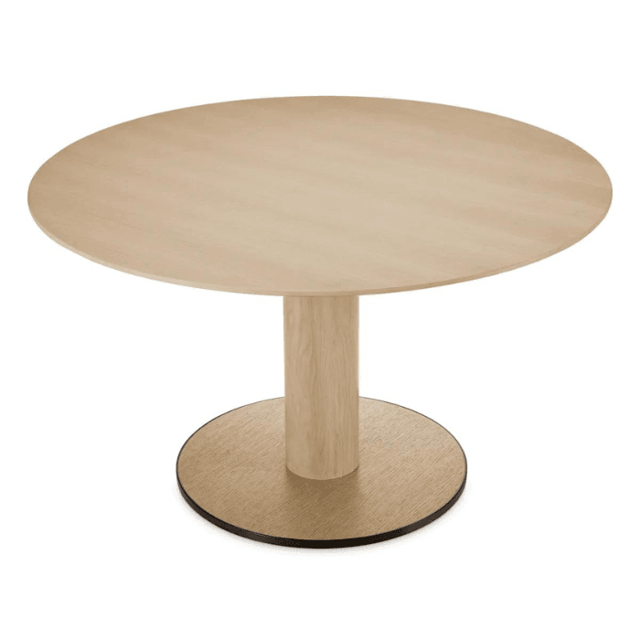 Astro wooden dining table with bronze trim
