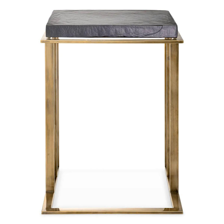 Crescent glass side table