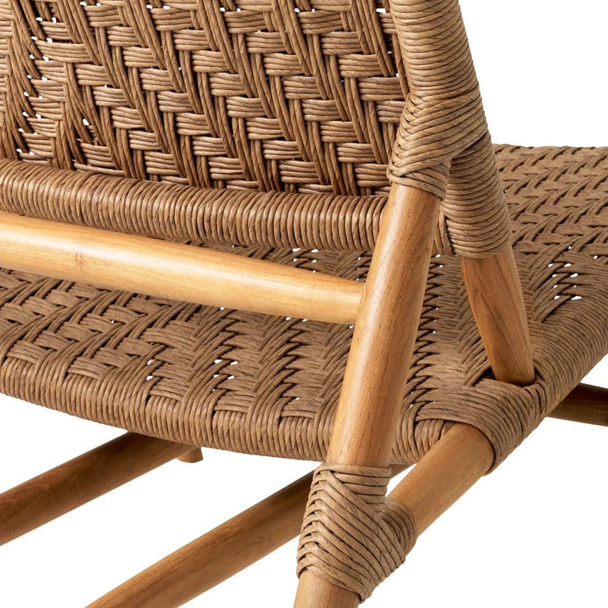 Laroc wooden garden lounge chair with footrest