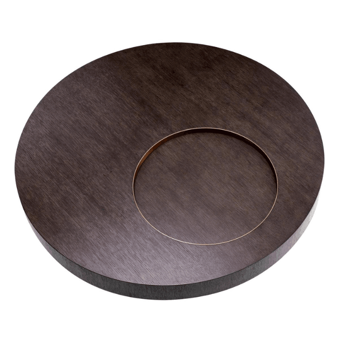 Otus wooden coffee table with brass legs Ø110