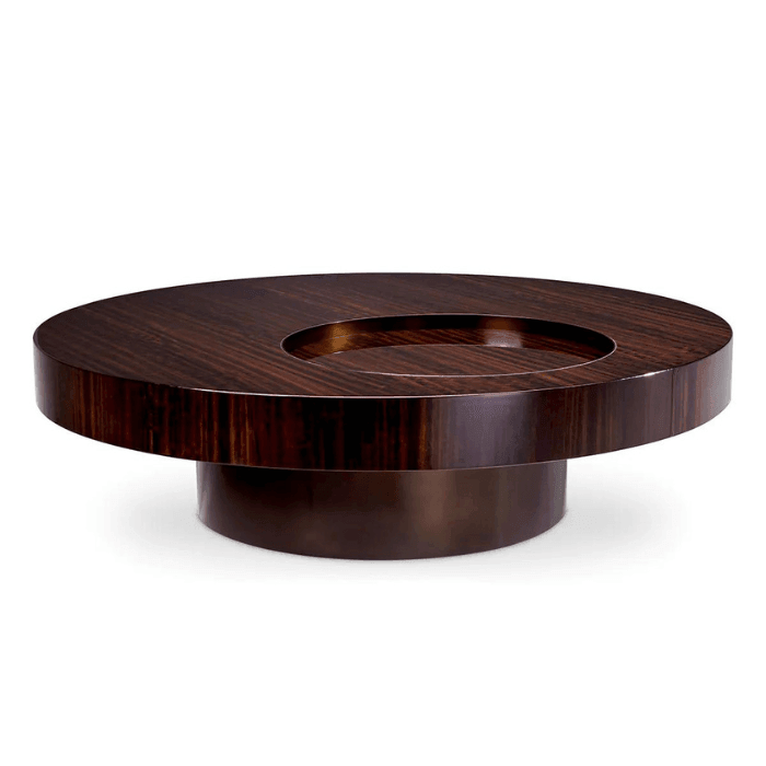 Otus wooden coffee table with bronze legs Ø110