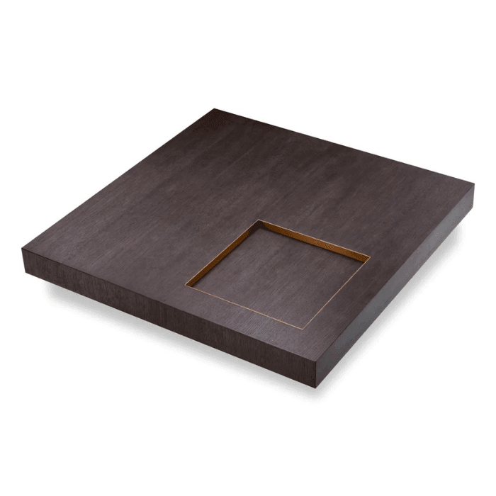 Otus wooden coffee table with brass legs 110x110