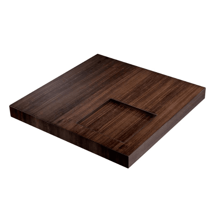 Otus wooden coffee table with bronze legs 110x110