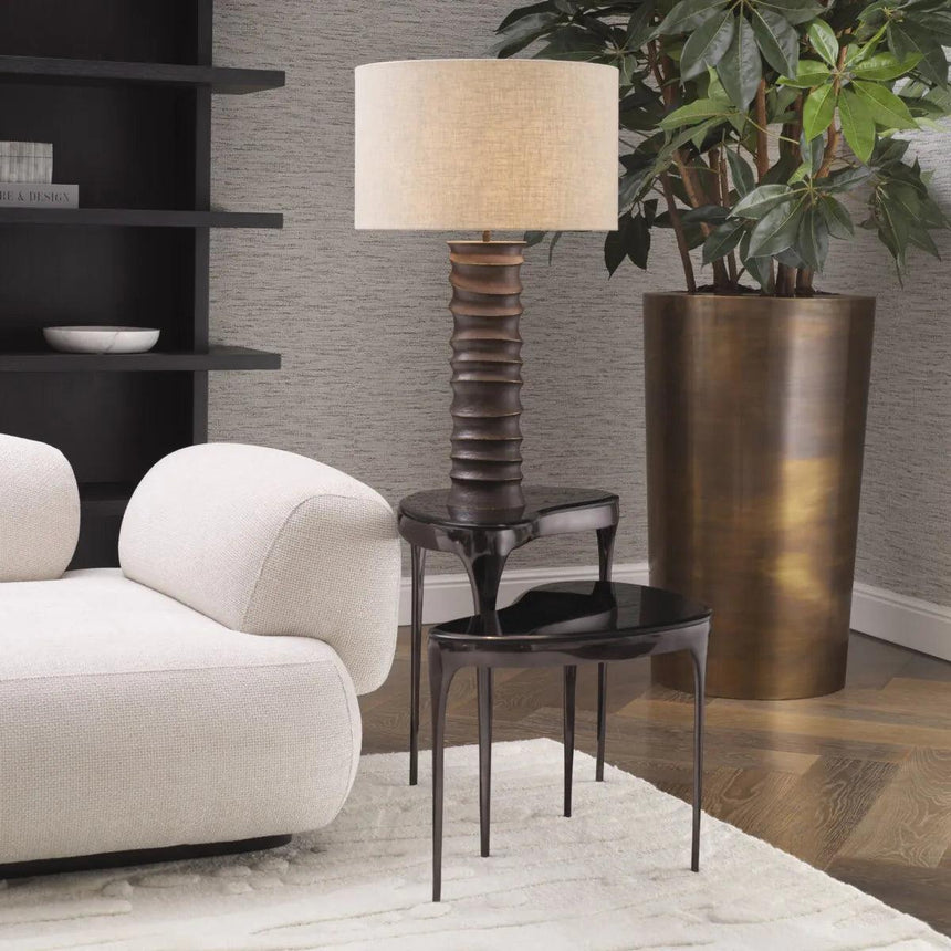 Zena smoked glass side table set