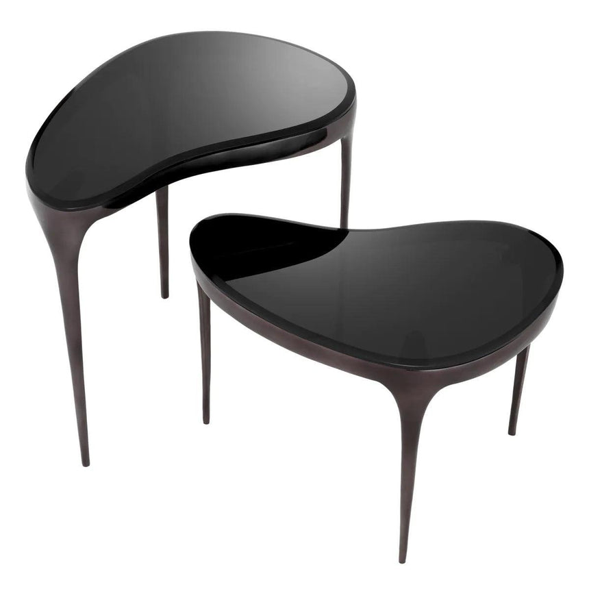 Zena smoked glass side table set