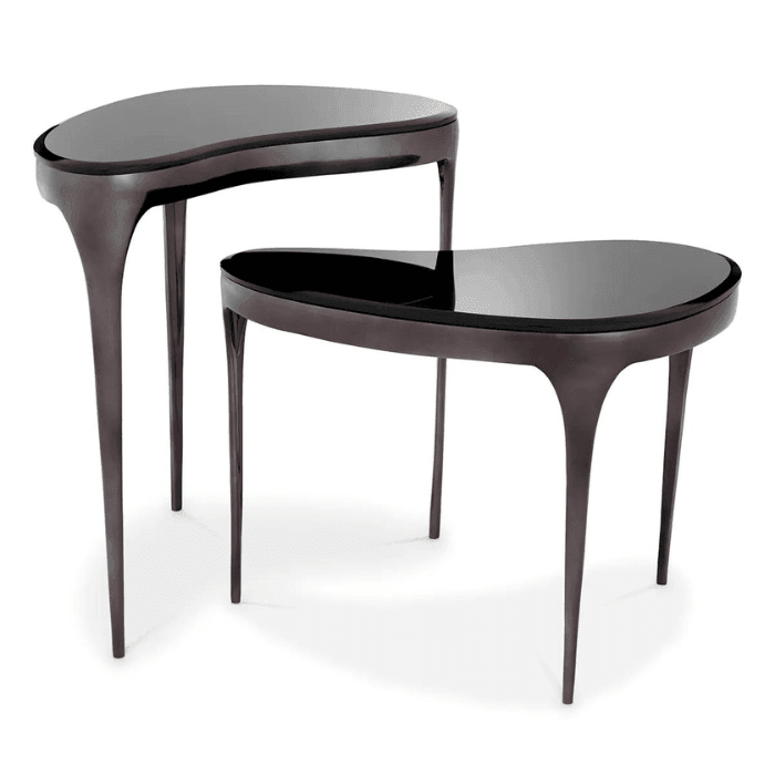 Zena smoked glass side table set