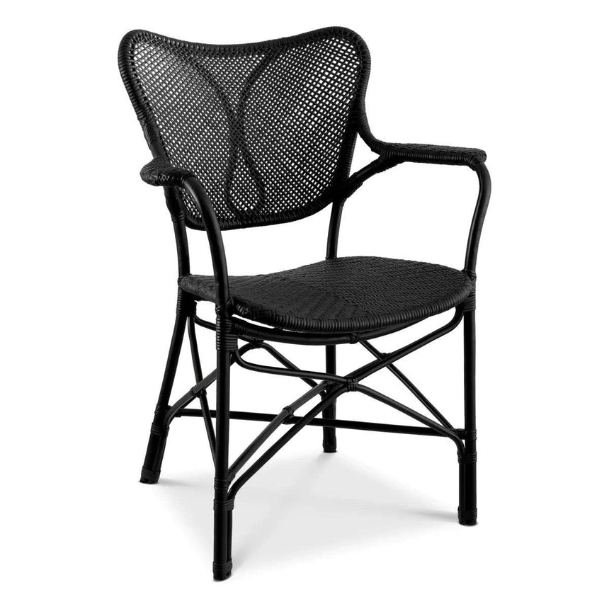 Colony rattan chair with armrests