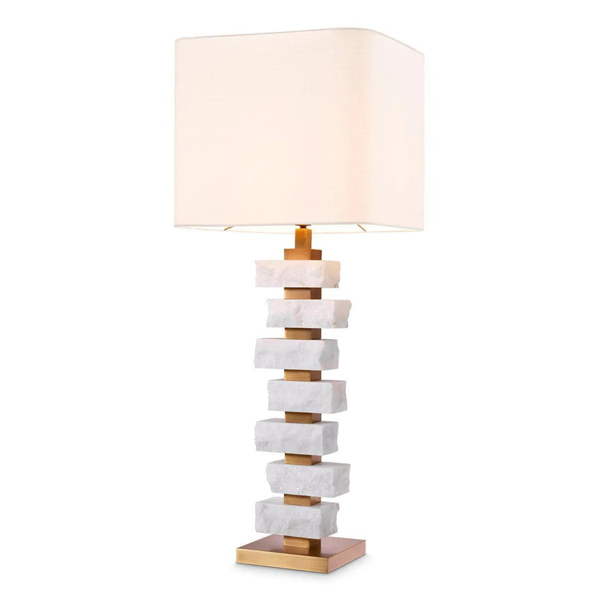 Amber marble table lamp