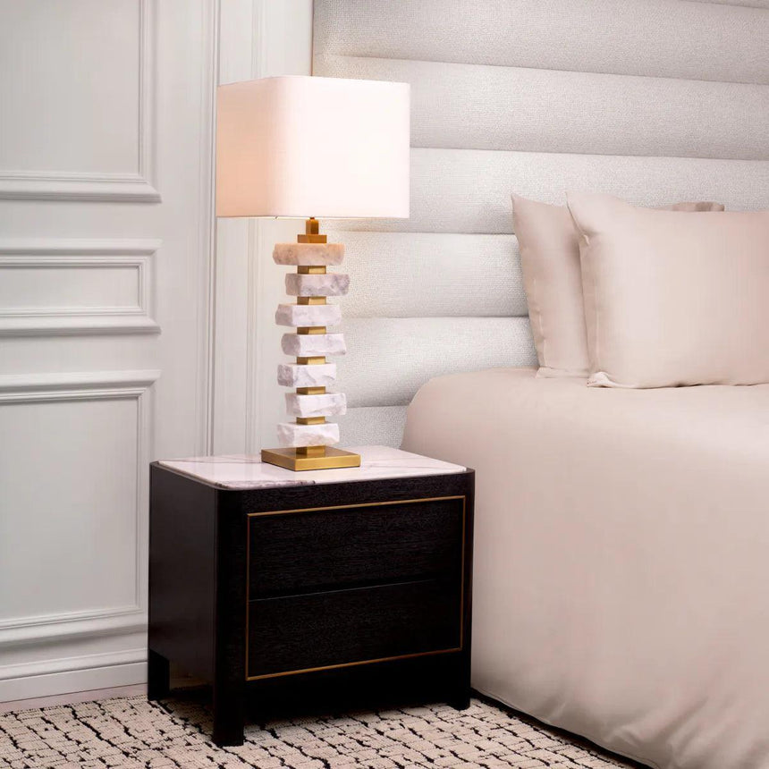 Amber marble table lamp