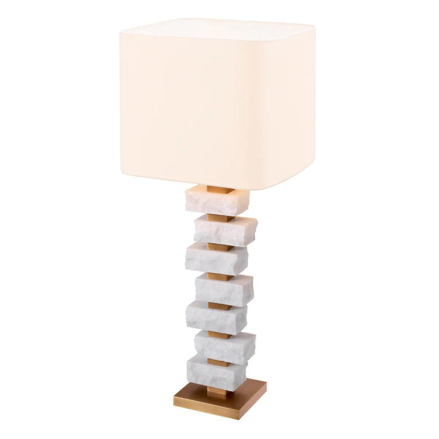 Amber marble table lamp