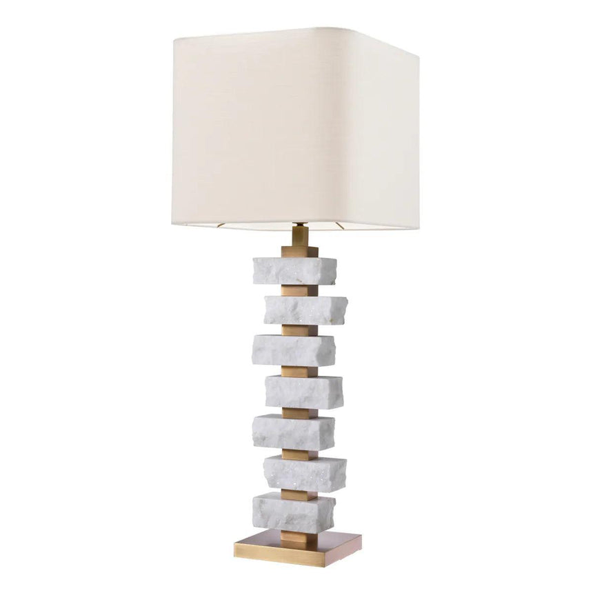 Amber marble table lamp