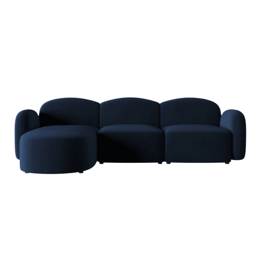 Blair left-hand velvet corner sofa 274x167