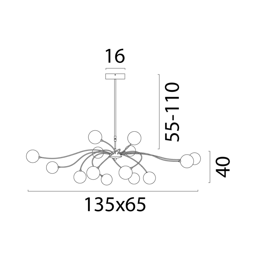 Molto üveg nikkel függőlámpa