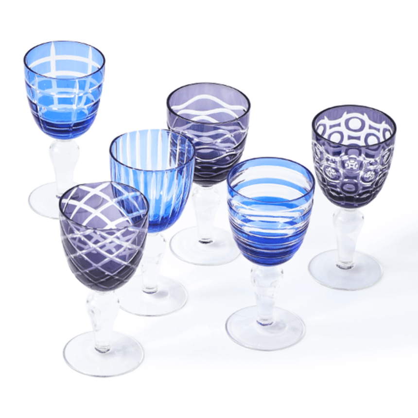 Cobalt Mix glass wine glass set