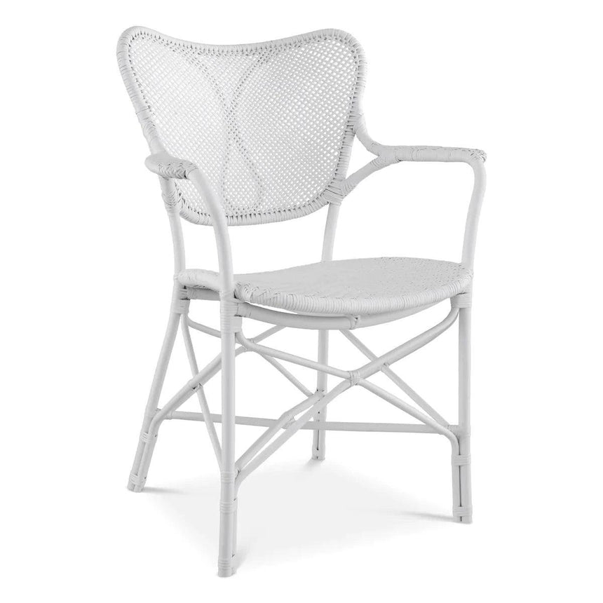 Colony rattan chair with armrests
