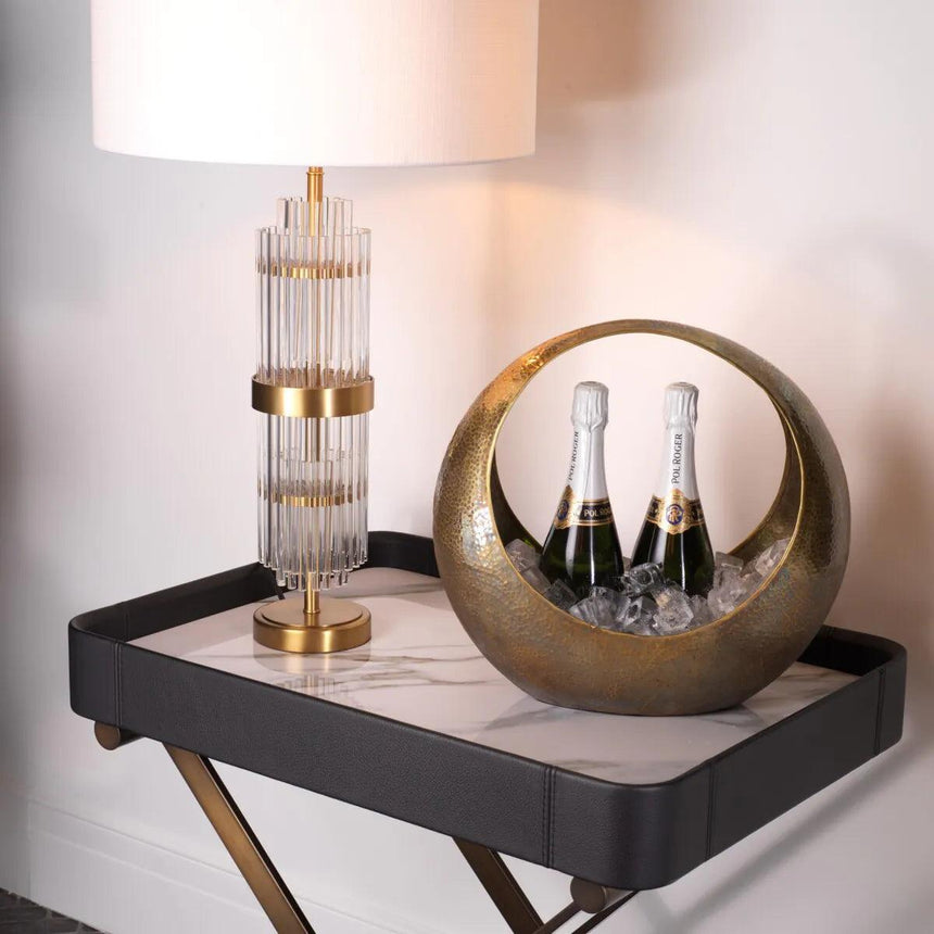East glass table lamp