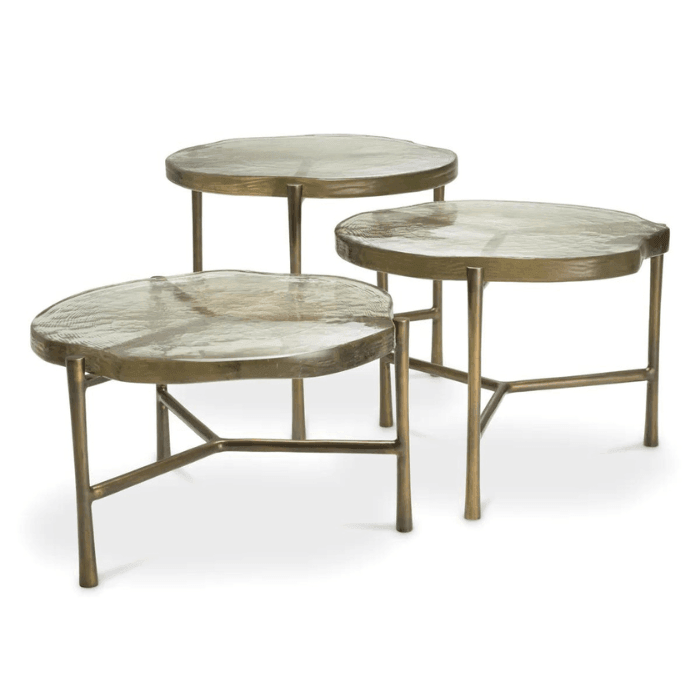Baldovini glass coffee table set