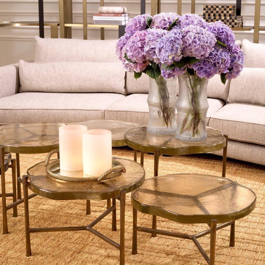 Baldovini glass coffee table set