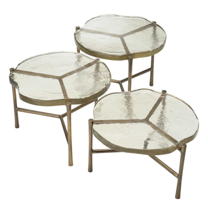Baldovini glass coffee table set