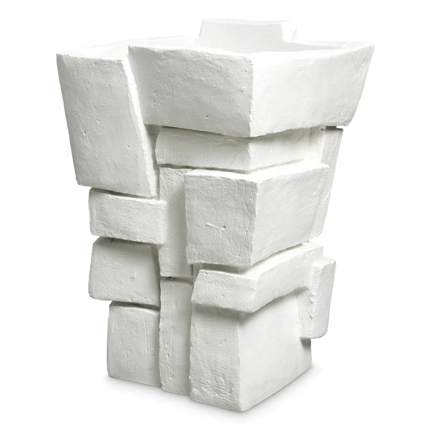 Jasper round metal flower pot tall