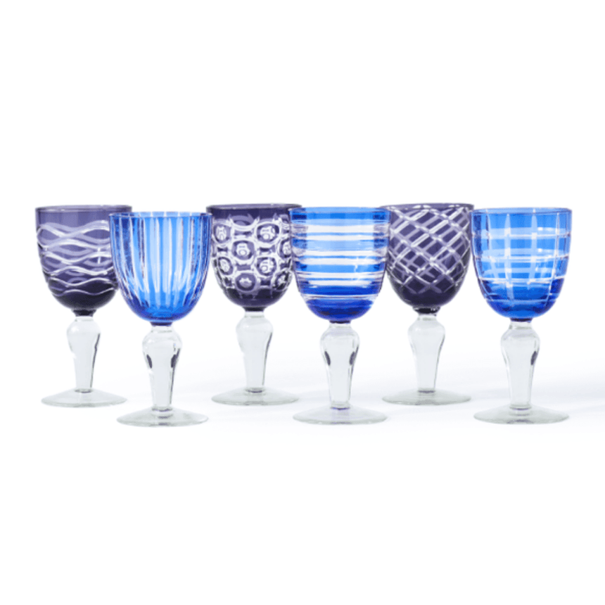 Cobalt Mix glass wine glass set