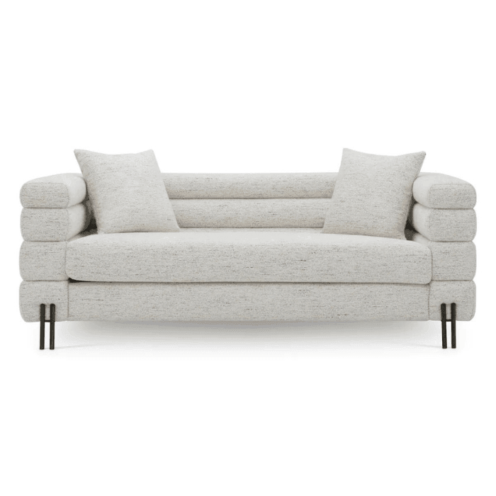 York 3-seater fabric sofa with bronze legs