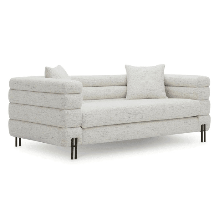 York 3-seater fabric sofa with bronze legs
