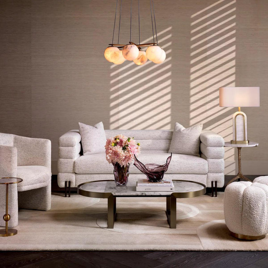 York 3-seater fabric sofa with bronze legs