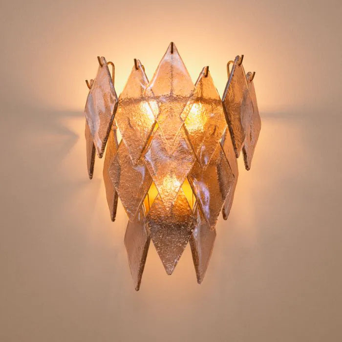 Rhombus glass wall lamp