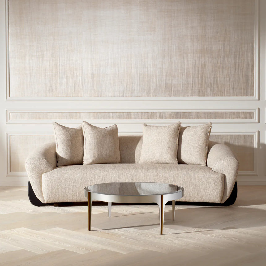 Artemisa fekete tükörüveg dohányzóasztal díszített lábbal Ø94