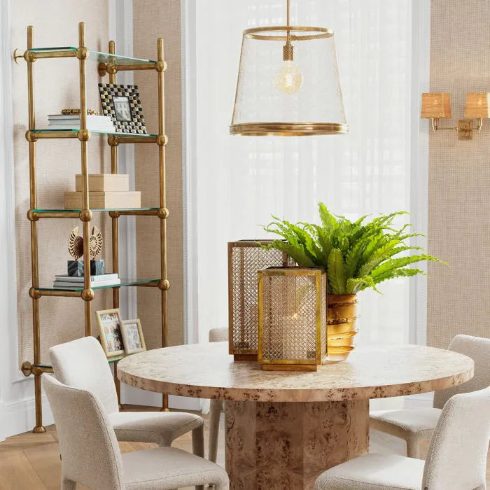 Jasper round metal flower pot medium