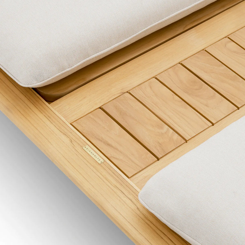 Weston wooden double sun lounger