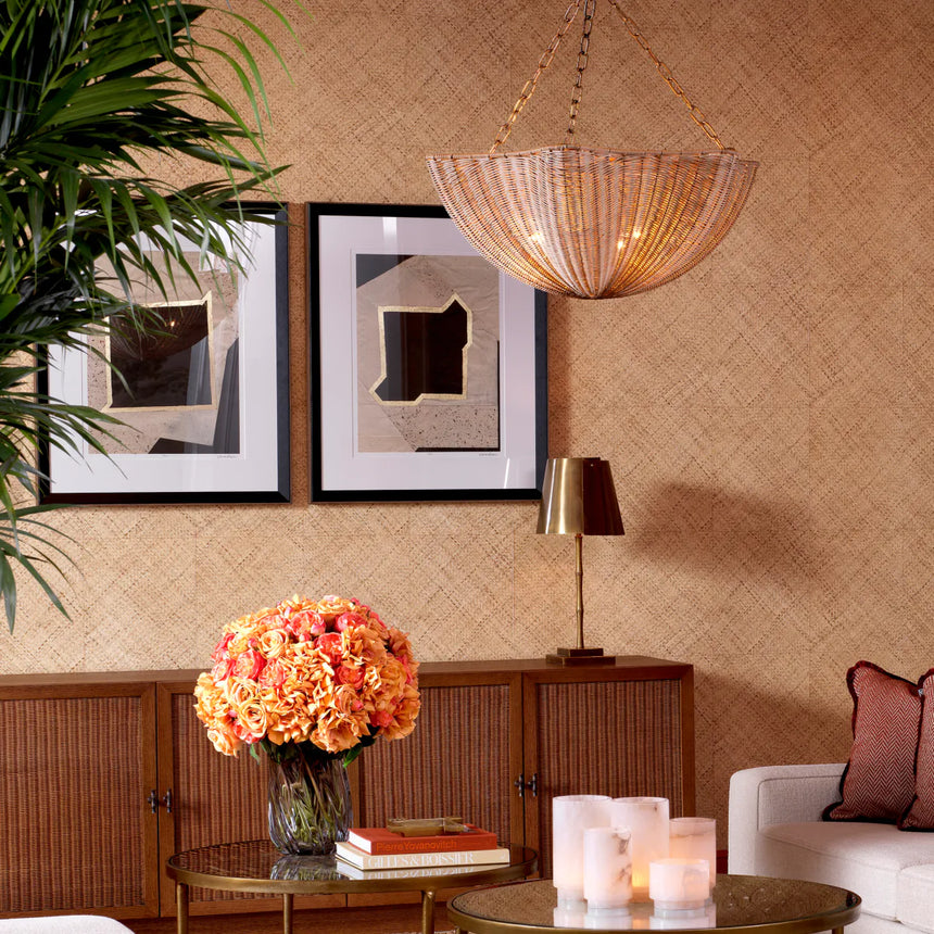 Print Creased Umber design wall art set