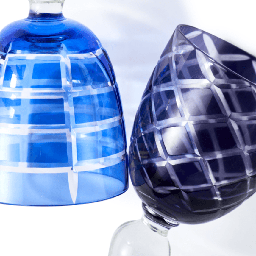 Cobalt Mix glass wine glass set