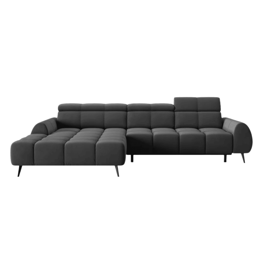 Alyse left velvet corner sofa