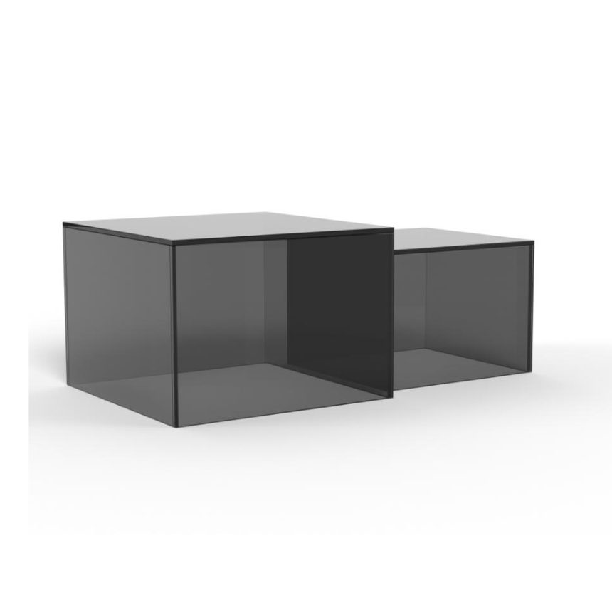 Dice marble effect coffee table set 58x58