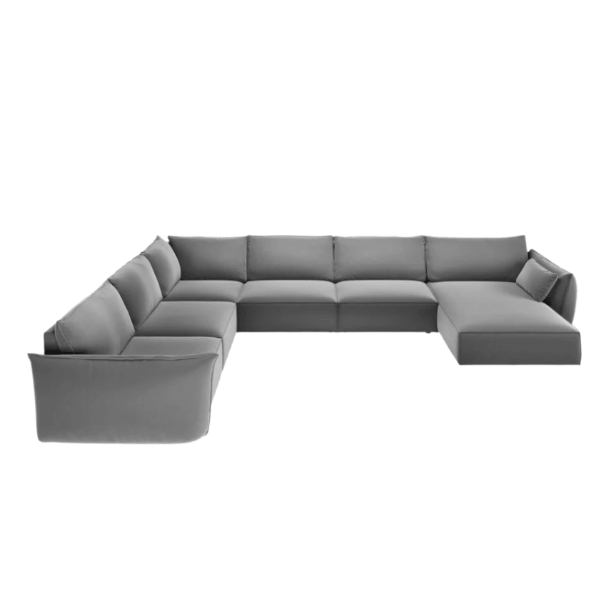 Kaelle U-shaped velvet sofa with left corner unit