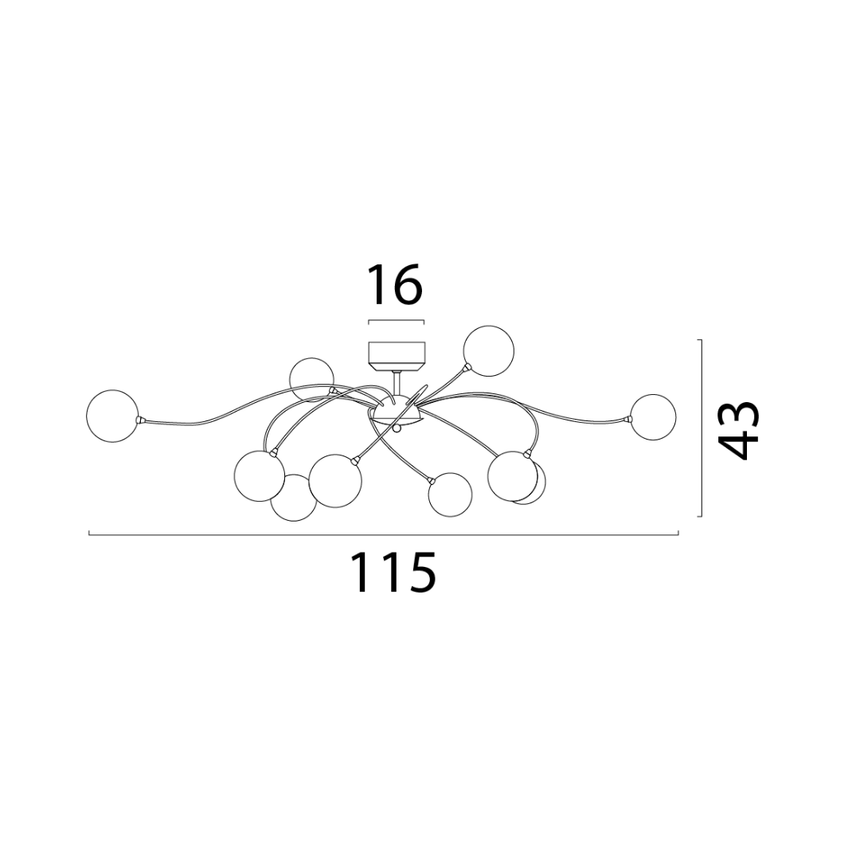Molto üveg bronz csillár