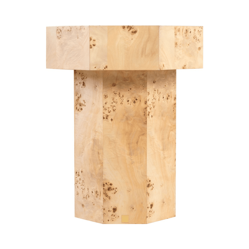 Baka limestone-effect side table