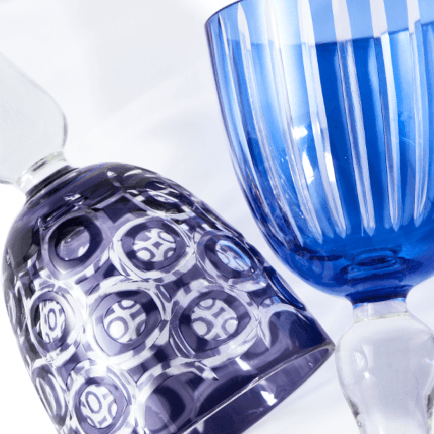 Cobalt Mix glass wine glass set