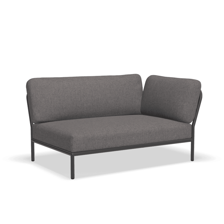 LEVEL jobbos szövet sarokkanapé fekete lábbal - Dutch Home