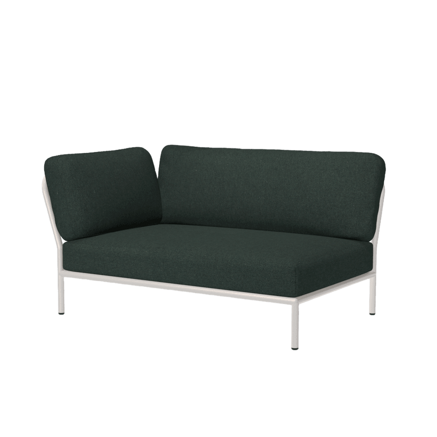 LEVEL balos szövet sarokkanapé fehér lábbal - Dutch Home