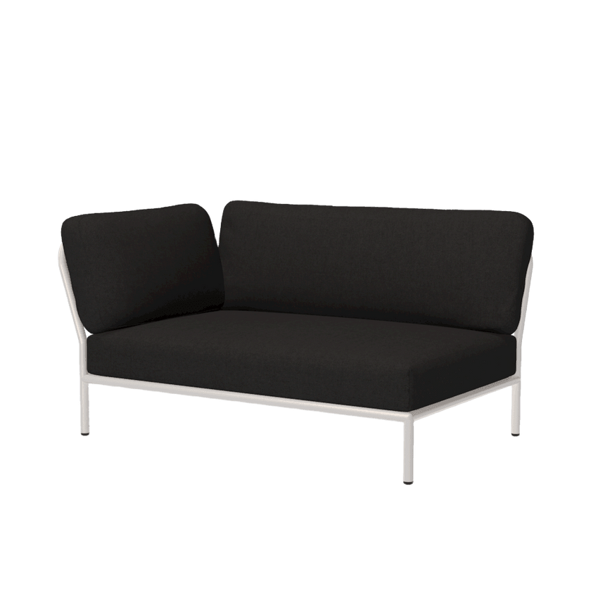 LEVEL balos szövet sarokkanapé fehér lábbal - Dutch Home