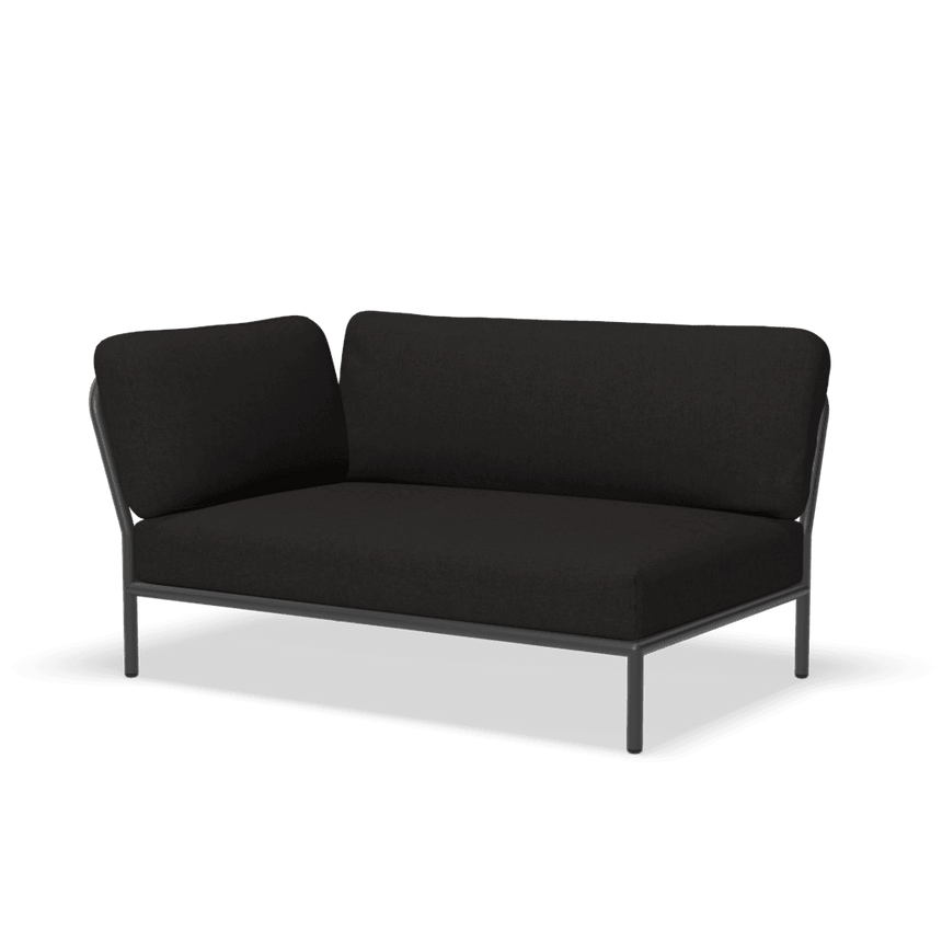 LEVEL balos szövet sarokkanapé fekete lábbal - Dutch Home