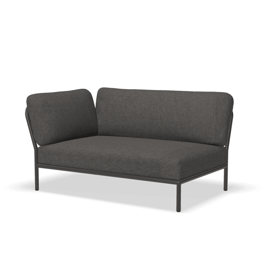 LEVEL balos szövet sarokkanapé fekete lábbal - Dutch Home